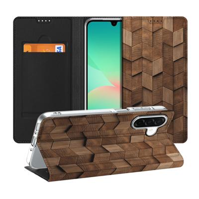 Wallet Case voor Samsung Galaxy A26 Wooden Cubes