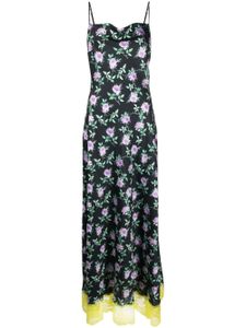 MSGM robe longue à fleurs - Noir