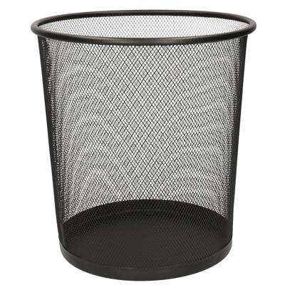Gerimport Kantoor prullenbak/papiermand - 12 liter - zwart - Papier afvalbakken - 22 x 28 cm