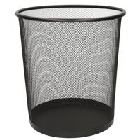 Gerimport Kantoor prullenbak/papiermand - 12 liter - zwart - Papier afvalbakken - 22 x 28 cm