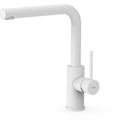 Keukenkraan Tres Top | Opbouw | 360° Draaibaar | Mengkraan | 1-hendel | Rond | Wit mat