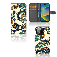 Wallet Case iPhone 14 Pro Barok Flower - thumbnail