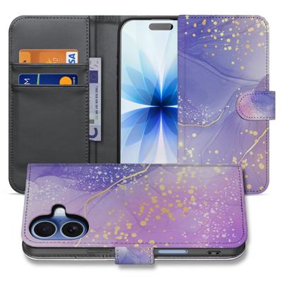 Watercolor Paars Hoesje voor iPhone 17 | Book Case