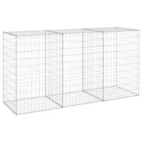 The Living Store Gabion schanskorf - 200x60x100cm - zilver - gegalvaniseerd staal