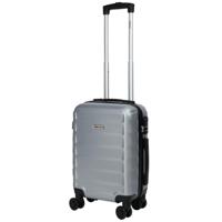 Cabine handbagage reis trolley koffer - zwenkwielen - 52 x 34 x 20 cm - 45 liter - zilver