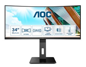 AOC P2 CU34P2A LED display 86,4 cm (34") 3440 x 1440 Pixels Quad HD Zwart