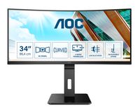 AOC P2 CU34P2A LED display 86,4 cm (34") 3440 x 1440 Pixels Quad HD Zwart - thumbnail