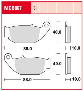 TRW Remblokken, en remschoenen voor de moto, MCB867 Allround organisch