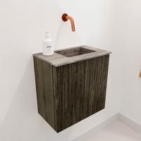 Toiletmeubel Mondiaz Joya Dlux | 40 cm | Meubelkleur Shadow | Faye wastafel Oza Wasbak Rechts | Zonder kraangat(en)