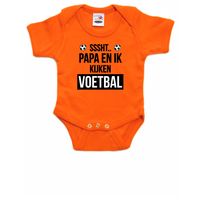 Sssht kijken voetbal baby rompertje oranje Holland / Nederland / EK / WK supporter - thumbnail