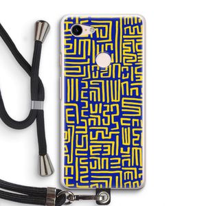 Majorelle Blue Print: Pixel 3 Transparant Hoesje met koord