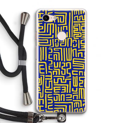 Majorelle Blue Print: Pixel 3 Transparant Hoesje met koord