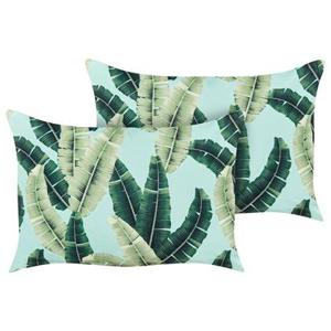 Beliani-BOISSANO-Tuinkussen set van 2-Groen-40 x 60 cm-Polyester