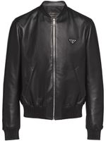 Prada veste bomber en cuir - Noir