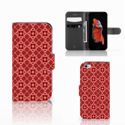 Apple iPhone 6 | 6s | Telefoon Hoesje | Batik Rood | Portemonnee hoesje