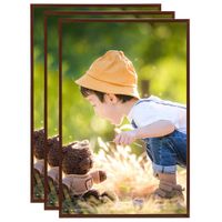 VidaXL Fotolijsten 3 st voor wand of tafel 59,4x84 cm mdf bronskleurig