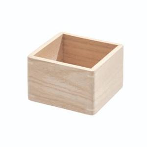 iDesign - Opbergbox, 11.5 x 11.5 x 7.6 cm, Paulownia Hout, Beige - iDe