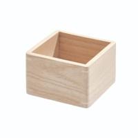 iDesign - Opbergbox, 11.5 x 11.5 x 7.6 cm, Paulownia Hout, Beige - iDe