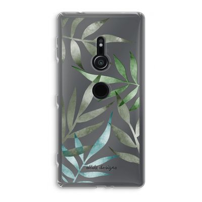 Tropical watercolor leaves: Sony Xperia XZ2 Transparant Hoesje