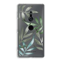 Tropical watercolor leaves: Sony Xperia XZ2 Transparant Hoesje
