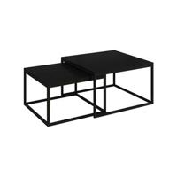 Meubella Salontafel Styler - Mat Zwart - 70 cm - set van 2 - thumbnail