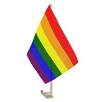 Regenboog autoraamvlag 28 x 44 cm   - - thumbnail