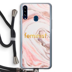 Feminist: Samsung Galaxy A20s Transparant Hoesje met koord