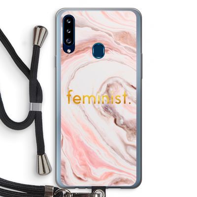 Feminist: Samsung Galaxy A20s Transparant Hoesje met koord