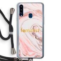 Feminist: Samsung Galaxy A20s Transparant Hoesje met koord Feminist: Samsung Galaxy A20s Transparant Hoesje met koord