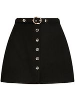 ETRO belted virgin wool miniskirt - Noir