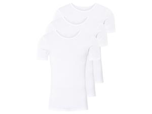 LIVERGY Herensinglets fijn rib, 3-pack (Ronde hals, M, Wit)