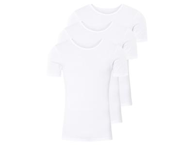 LIVERGY Herensinglets fijn rib, 3-pack (Ronde hals, M, Wit)