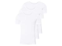 LIVERGY Herensinglets fijn rib, 3-pack (Ronde hals, M, Wit)