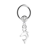 Jeweled Ball Closure Ring met bedel Chirurgisch staal 316L / Belegde messing Piercingringen