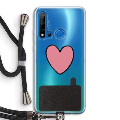 Hartje: Huawei P20 Lite (2019) Transparant Hoesje met koord