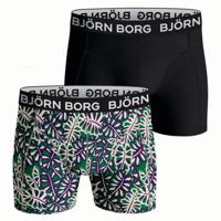 Bjorn Borg boxershorts cotton stretch 2-pack zwart-groen