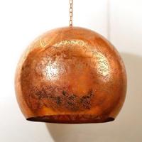 Oosterse hanglamp filigrain stijl open XL E27 fitting vintage koper 500mm