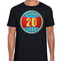 Verjaardagscadeau shirt hoera 20 jaar voor zwart voor heren 2XL  -