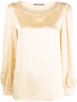 Alberta Ferretti blouse en soie à manches longues - Tons neutres
