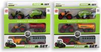 Jonotoys 6 delige tractor set met 2 tractors en 4 aanhangers Jonotoys 6 delige tractor set met 2 tractors en 4 aanhangers