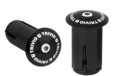 Trivio - race stuurplug aluminium zwart - 2st.