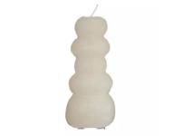 Pebble candle d7xh15 cm, wit - Hortus