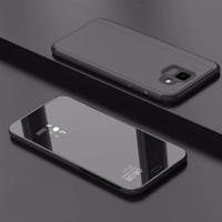 Galvaniseren spiegel horizontale Flip lederen draagtas voor Xiaomi Pocophone F1 met houder (zwart)
