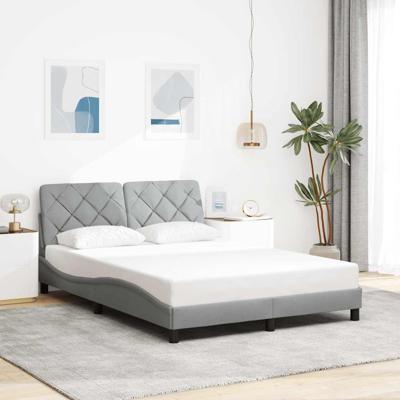 Bedframe zonder matras stof lichtgrijs 140x190 cm