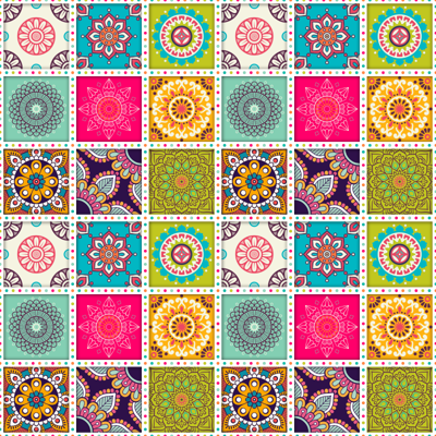 Kleurrijk Mandala Patroon vinyl tapijt