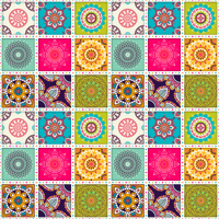 Kleurrijk Mandala Patroon vinyl tapijt