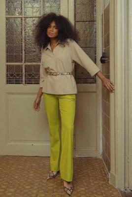 Studio Anneloes Remi Bonded Top 13503 T-shirt Lange Mouw 2200 Latte