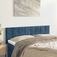 Hoofdborden 2 st 72x5x78/88 cm fluweel donkerblauw - thumbnail