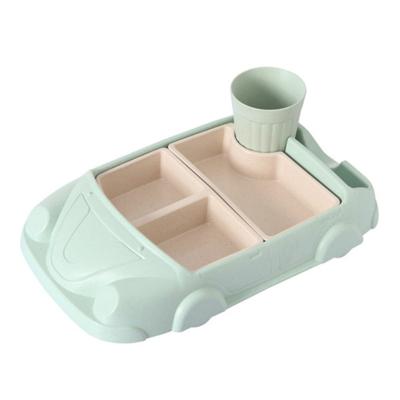 Bamboe fiber baby cartoon auto plaat (groen)