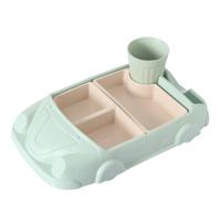 Bamboe fiber baby cartoon auto plaat (groen)
